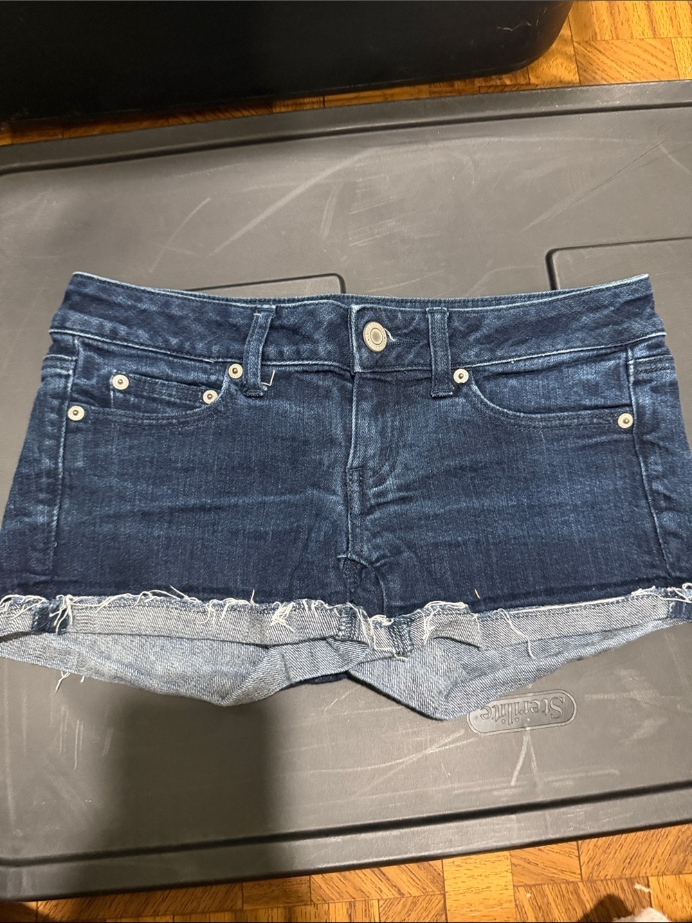 American Eagle Outfitters Dark Blue Denim Cutoff Shorts